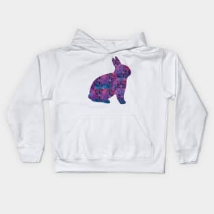 Zentangle Rabbit in Purple and Blue Kids Hoodie